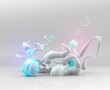 Papel de Parede 3D Azul e Branco