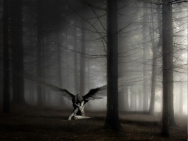 Papel de parede 'Anjo – Na Floresta'
