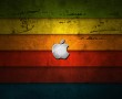 Papel de Parede Apple: Fundo de Madeira Colorido