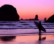 Papel de Parede Pôr-do-sol na Praia: Surf