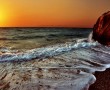 Papel de Parede Pôr-do-sol na Praia: Água nas Rochas