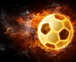 Papel de Parede Bola de Futebol em Chamas