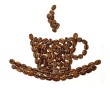Papel de Parede Grãos de Café Formando Xícara