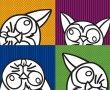 Papel de Parede Gatos Coloridos