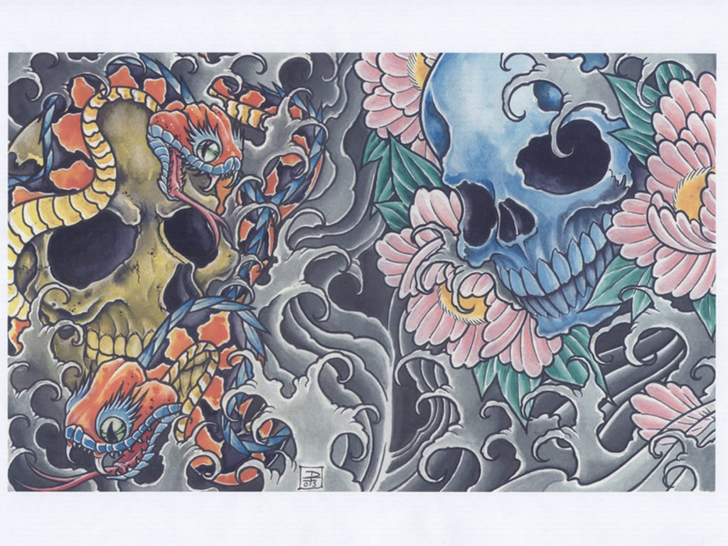 Papel de parede 'Tattoo – Tradicional'