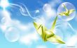 'Origami - Tsuru Verde' papel de parede, imagem gr�tis