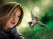 'Menina e o Beija-flor' papel de parede, imagem gr�tis