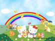 'Arco-iris Hello Kitty' papel de parede, imagem gr�tis