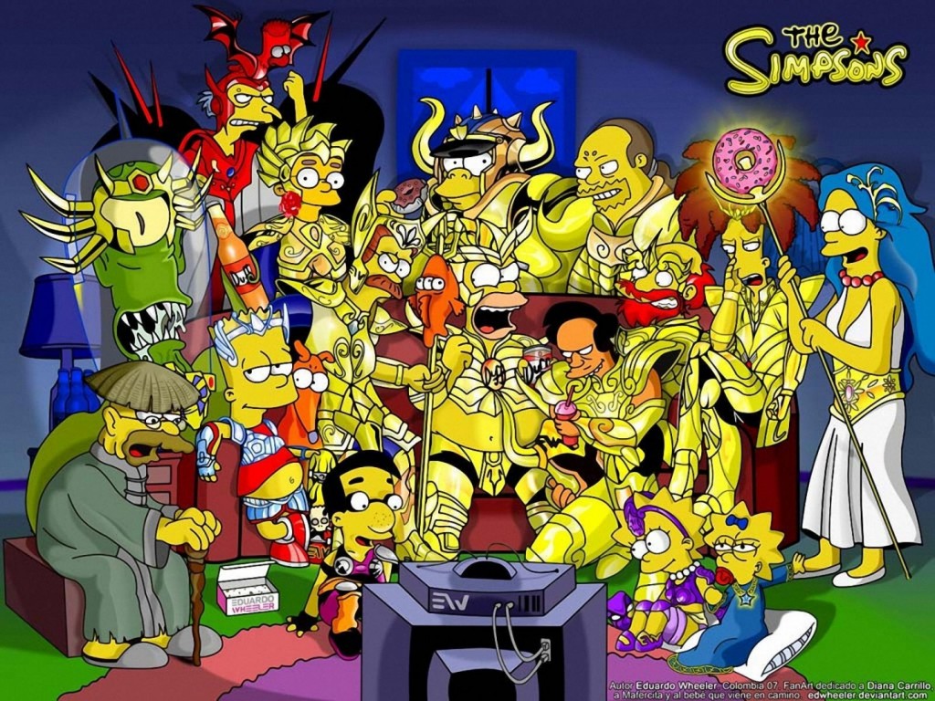 Papel de parede The Simpsons –  Saint Seya para download gratuito. Use no computador pc, mac, macbook, celular, smartphone, iPhone, onde quiser!