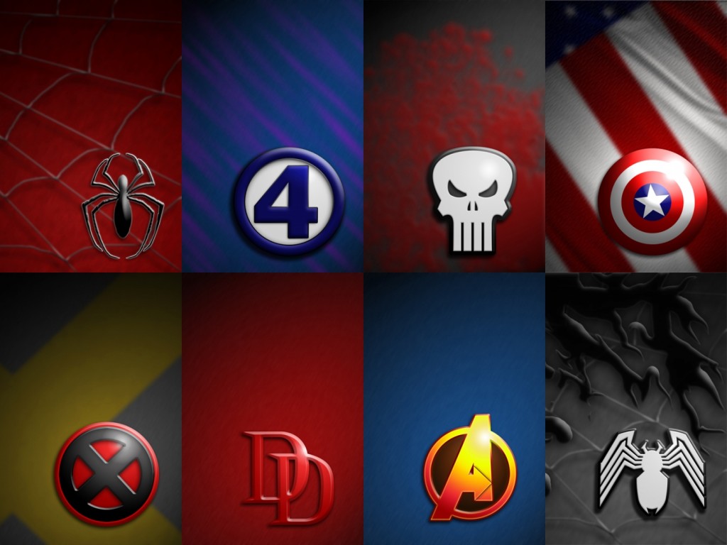 Papel de parede Logo Marca dos Heróis Marvel para download gratuito. Use no computador pc, mac, macbook, celular, smartphone, iPhone, onde quiser!