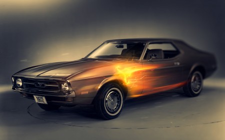 Papel de parede Ford Mustang 1972 Estilizado para download gratuito. Use no computador pc, mac, macbook, celular, smartphone, iPhone, onde quiser!