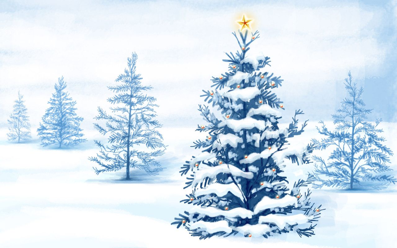 Papel de Parede Árvore de Natal - Na Neve Wallpaper para Download no  Celular ou Computador PC