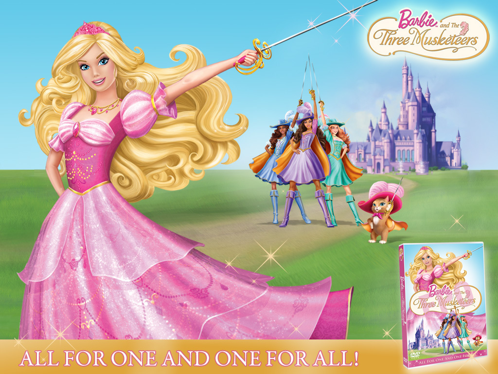 Papel de parede Barbie e as Três Mosqueteiras para download gratuito. Use no computador pc, mac, macbook, celular, smartphone, iPhone, onde quiser!