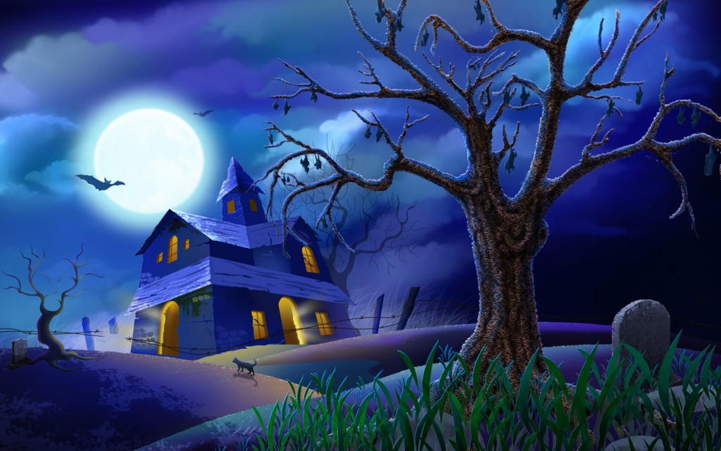 Papel de parede Casa do Terror no Halloween para download gratuito. Use no computador pc, mac, macbook, celular, smartphone, iPhone, onde quiser!