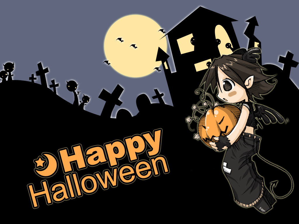 Papel de parede Halloween Mangá para download gratuito. Use no computador pc, mac, macbook, celular, smartphone, iPhone, onde quiser!