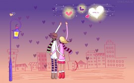 Papel de parede Namorados – Céu de Coração