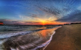 Papel de parede Pôr-do-sol na Praia: Céu Colorido