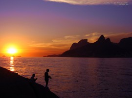 Papel de parede Pôr-do-sol na Praia: Pescaria