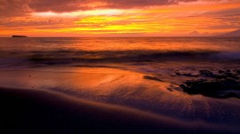 Papel de parede Pôr-do-sol na Praia: Laranja