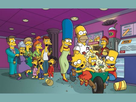 Papel de parede Os Simpsons – Confusão No Cinema para download gratuito. Use no computador pc, mac, macbook, celular, smartphone, iPhone, onde quiser!