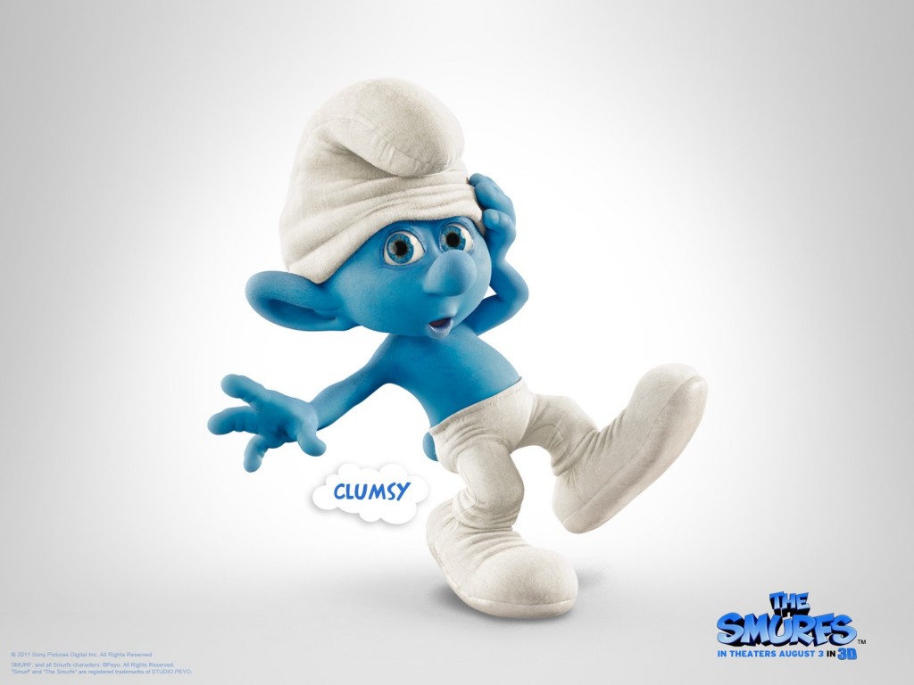 Papel de parede Smurfs – Clumsy para download gratuito. Use no computador pc, mac, macbook, celular, smartphone, iPhone, onde quiser!