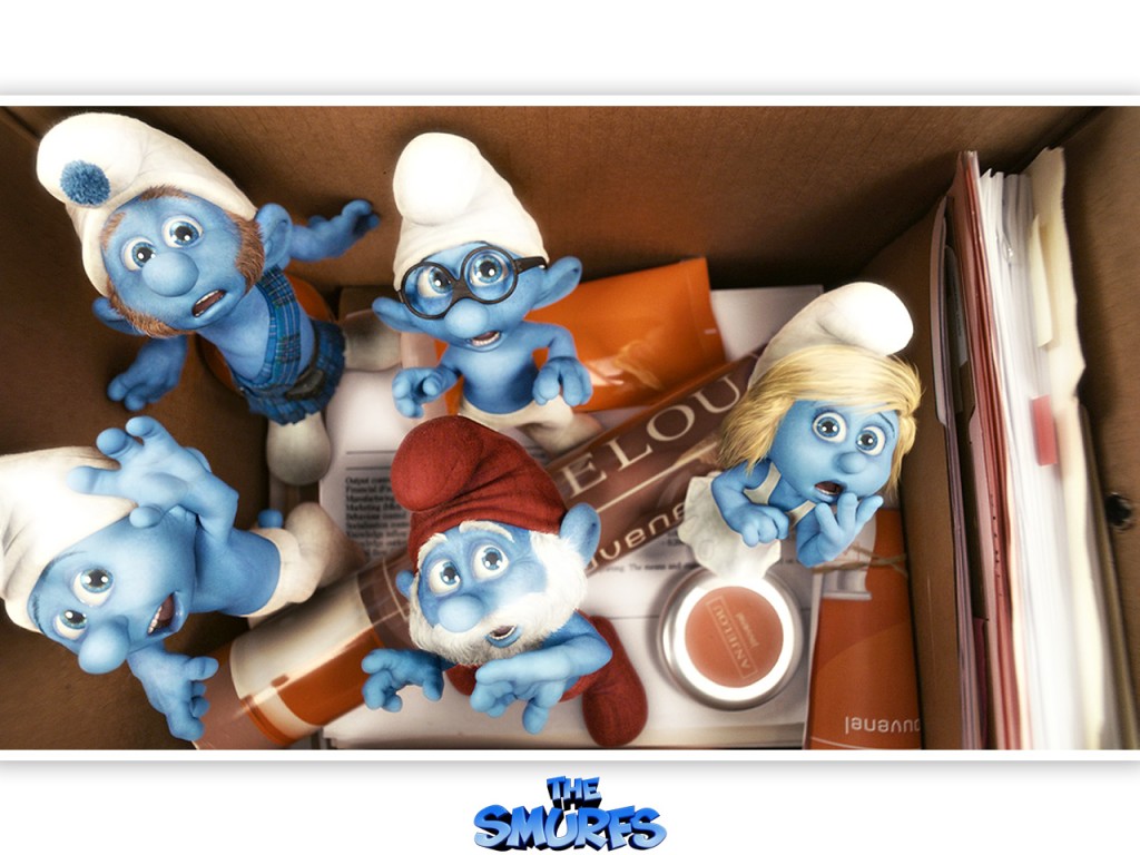 Papel de parede Smurfs – Na Caixa para download gratuito. Use no computador pc, mac, macbook, celular, smartphone, iPhone, onde quiser!