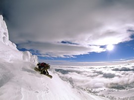 Papel de parede Snowboard – Céu e Neve