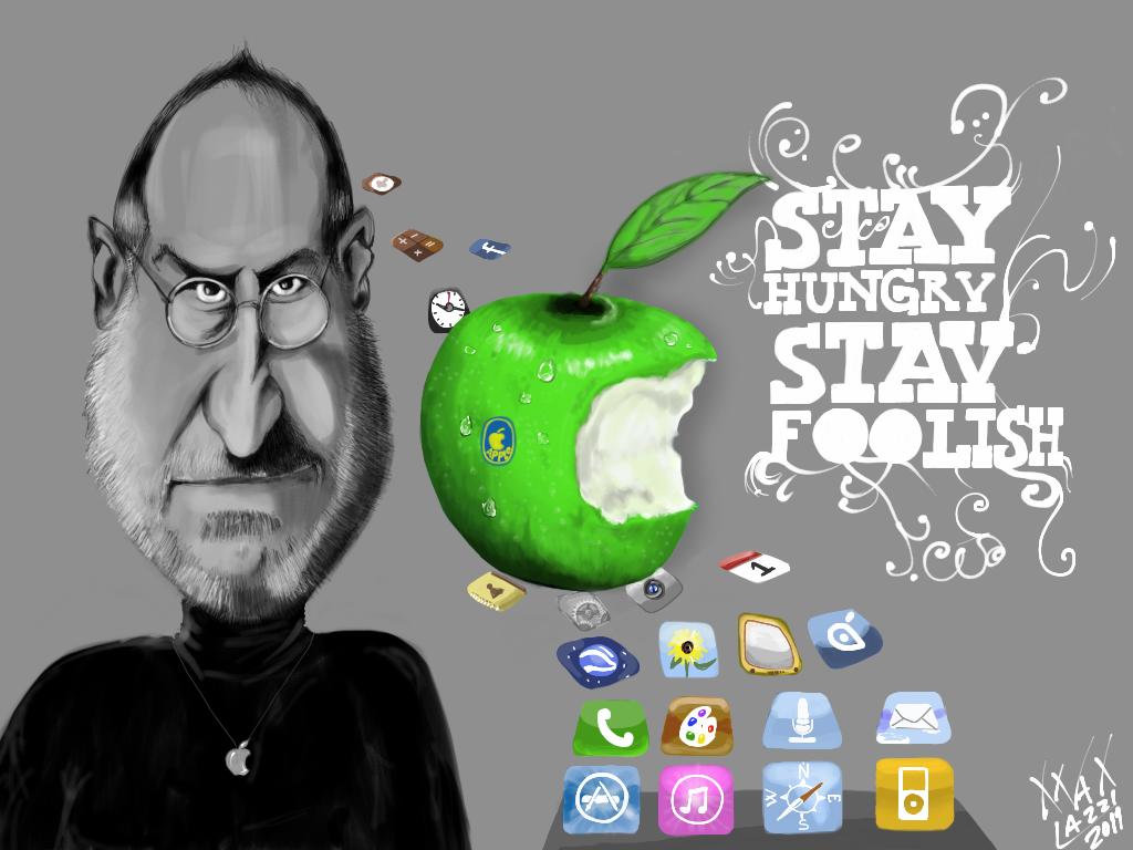 Papel de parede Steve Jobs: Stay Hungry, Stay Foolish para download gratuito. Use no computador pc, mac, macbook, celular, smartphone, iPhone, onde quiser!