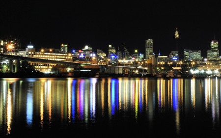 Papel de parede Austrália a Noite – Sydney para download gratuito. Use no computador pc, mac, macbook, celular, smartphone, iPhone, onde quiser!