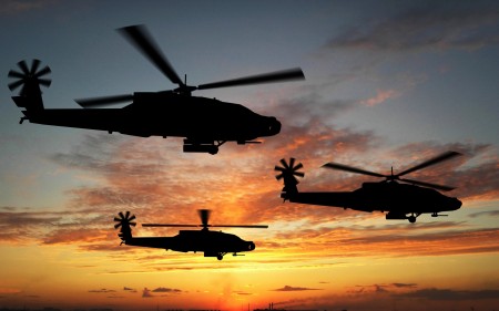 Papel de parede Helicópteros Apache no Por do Sol para download gratuito. Use no computador pc, mac, macbook, celular, smartphone, iPhone, onde quiser!