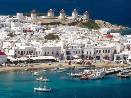 Papel de parede Cidade de Mykonos, Ilha Cyclades, Grécia para download gratuito. Use no computador pc, mac, macbook, celular, smartphone, iPhone, onde quiser!