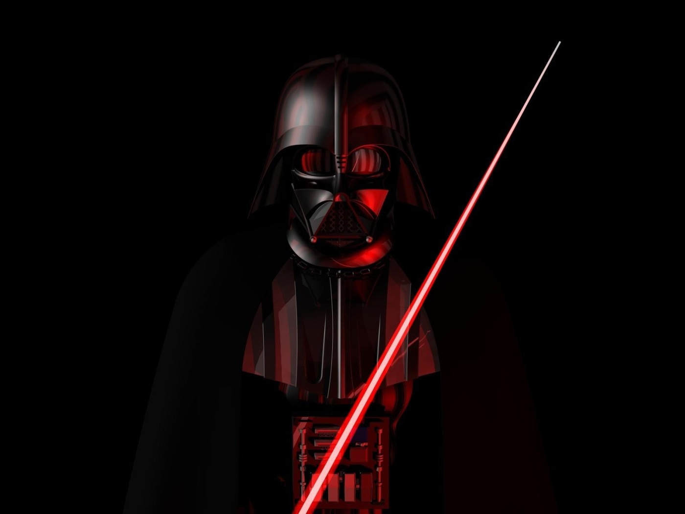 darth vader com sabre de luz