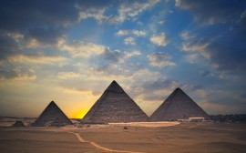 Papel de parede Pirâmides e o pôr do sol no Egito