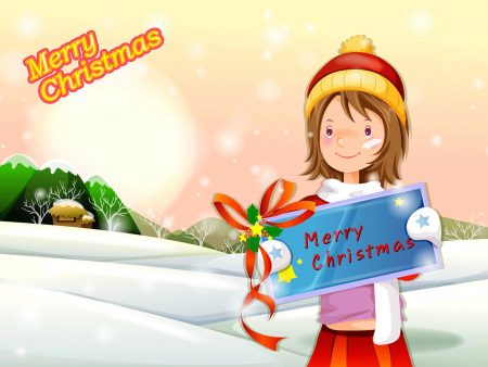 Papel de parede Feliz Natal – Menina para download gratuito. Use no computador pc, mac, macbook, celular, smartphone, iPhone, onde quiser!