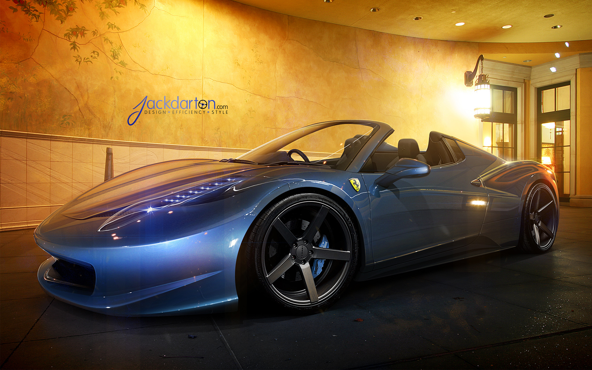 Papel de parede Ferrari 458 Azul