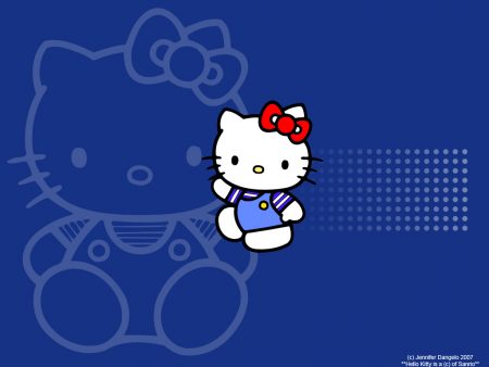 Papel de parede Hello Kitty – Azul para download gratuito. Use no computador pc, mac, macbook, celular, smartphone, iPhone, onde quiser!