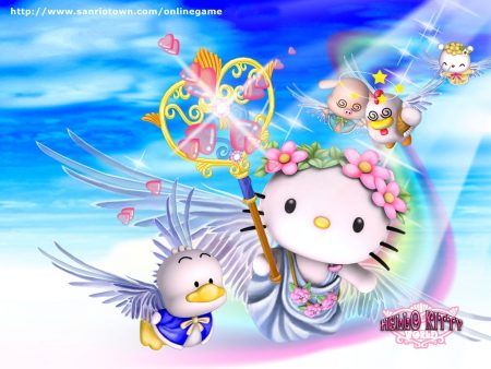 Papel de parede Hello Kitty Anjo para download gratuito. Use no computador pc, mac, macbook, celular, smartphone, iPhone, onde quiser!