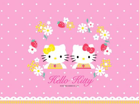 Papel de parede Hello Kitty Flores para download gratuito. Use no computador pc, mac, macbook, celular, smartphone, iPhone, onde quiser!