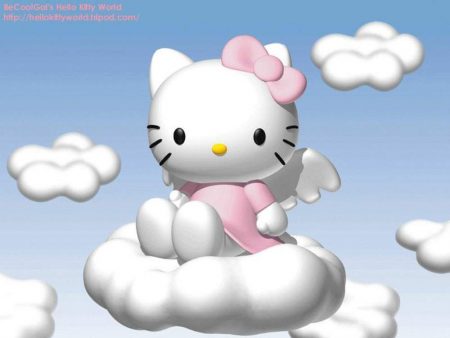 Papel de parede Hello Kitty nas nuvens para download gratuito. Use no computador pc, mac, macbook, celular, smartphone, iPhone, onde quiser!
