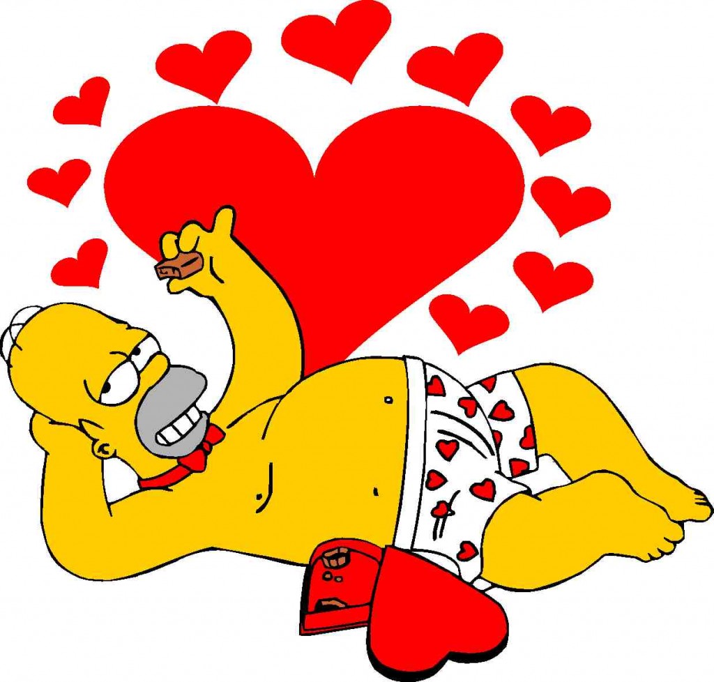 Papel de parede Os Simpsons – Homer Simpson love para download gratuito. Use no computador pc, mac, macbook, celular, smartphone, iPhone, onde quiser!