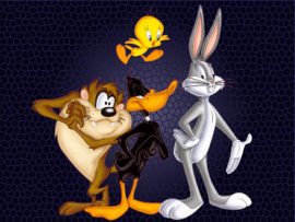 Papel de parede Looney Tunes – Taz, Piu-piu e Pernalonga