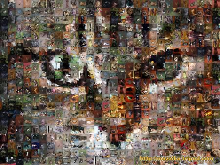 Papel de parede Mosaico Gato para download gratuito. Use no computador pc, mac, macbook, celular, smartphone, iPhone, onde quiser!