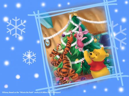 Papel de parede Natal do Pooh para download gratuito. Use no computador pc, mac, macbook, celular, smartphone, iPhone, onde quiser!
