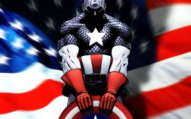 Papel de parede Capitão América – Bandeira e Escudo
