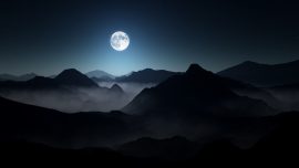 Papel de parede Full Moon Dark montanhas