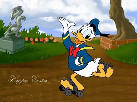 Papel de parede Pato Donald Happy Easter para download gratuito. Use no computador pc, mac, macbook, celular, smartphone, iPhone, onde quiser!