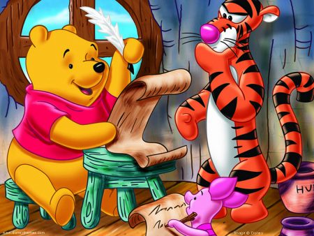 Papel de parede Pooh – Escrevendo para download gratuito. Use no computador pc, mac, macbook, celular, smartphone, iPhone, onde quiser!