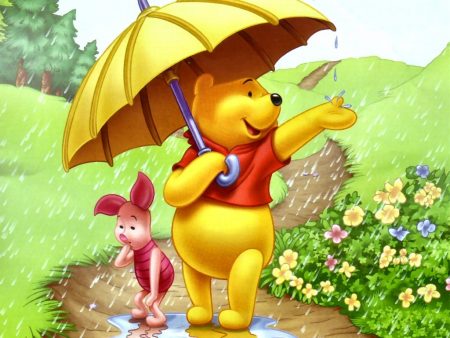 Papel de parede Pooh – Guarda-chuva para download gratuito. Use no computador pc, mac, macbook, celular, smartphone, iPhone, onde quiser!