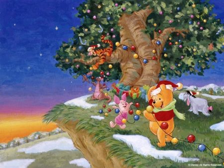 Papel de parede Pooh – Natal para download gratuito. Use no computador pc, mac, macbook, celular, smartphone, iPhone, onde quiser!