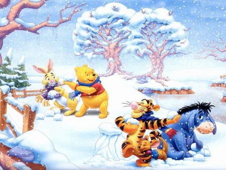 Papel de parede Pooh – No Inverno para download gratuito. Use no computador pc, mac, macbook, celular, smartphone, iPhone, onde quiser!